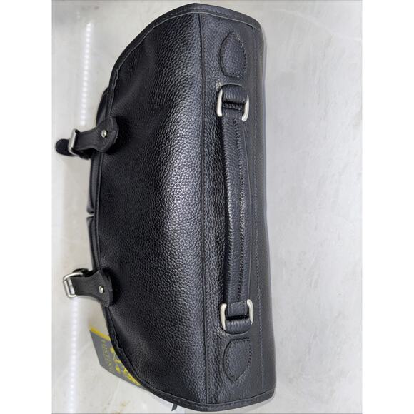 Tusting Clipper Small Black Leather Satchel Briefcase Handmade In England - Picture 2 of 12